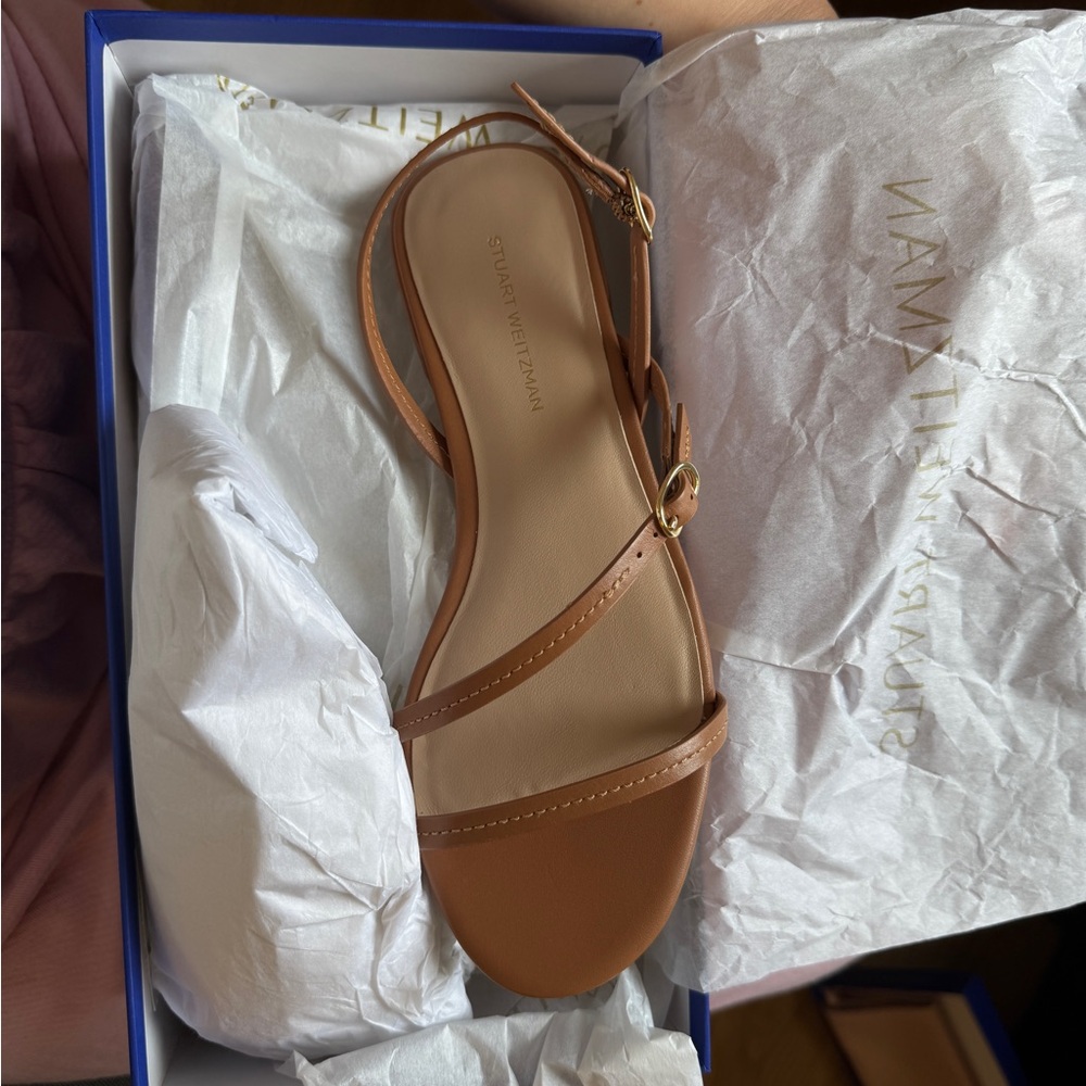 Stuart Weitzman Brown Strappy Sandals